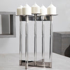 Silver Stainless Steel 5 Sconce Candelabra