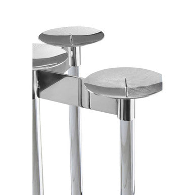 Silver Stainless Steel 5 Sconce Candelabra