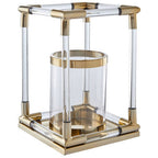 Small Candle Holder in Gold Finish and Acrylic