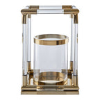 Small Candle Holder in Gold Finish and Acrylic