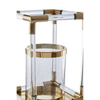 Small Candle Holder in Gold Finish and Acrylic