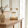 Small Candle Holder in Gold Finish and Acrylic