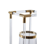 Large Candle Holder in Gold Finish and Acrylic