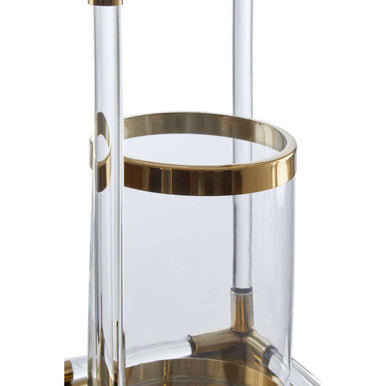 Large Candle Holder in Gold Finish and Acrylic