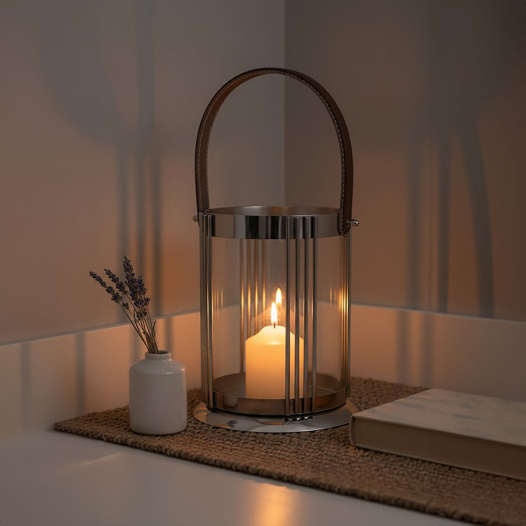 Small Silver Finish Steel Lantern