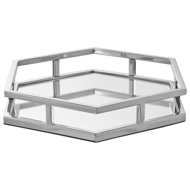 Silver Finish Hexagonal Tray