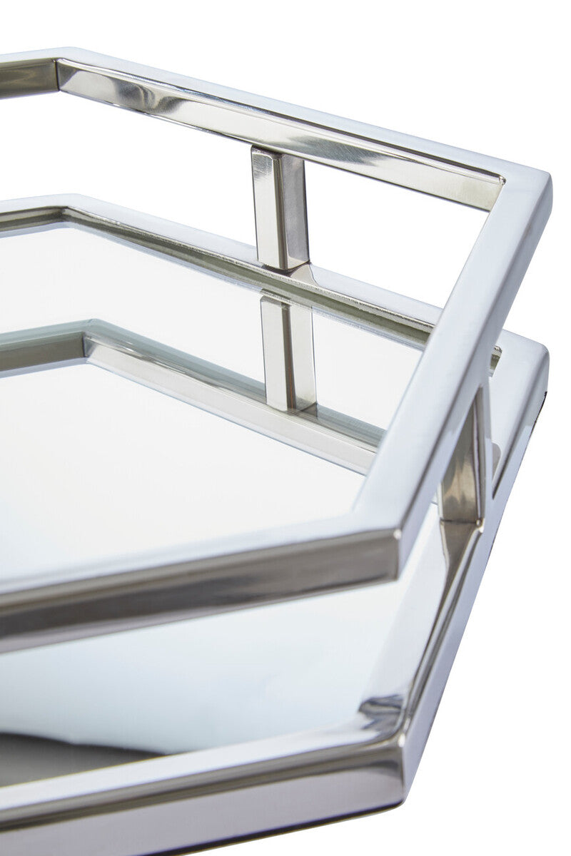 Silver Finish Hexagonal Tray