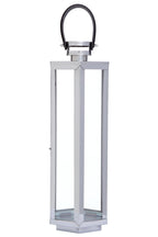 Medium Silver Hexagonal Lantern with Hair on Leather Handle