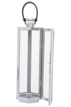 Medium Silver Hexagonal Lantern with Hair on Leather Handle