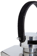 Medium Silver Hexagonal Lantern with Hair on Leather Handle