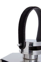Large Silver Hexagonal Lantern with Hair on Leather Handle