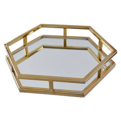 Gold Finish Hexagonal Tray