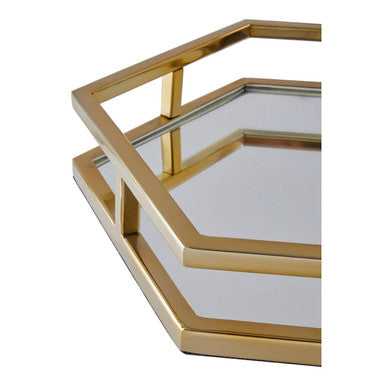 Gold Finish Hexagonal Tray