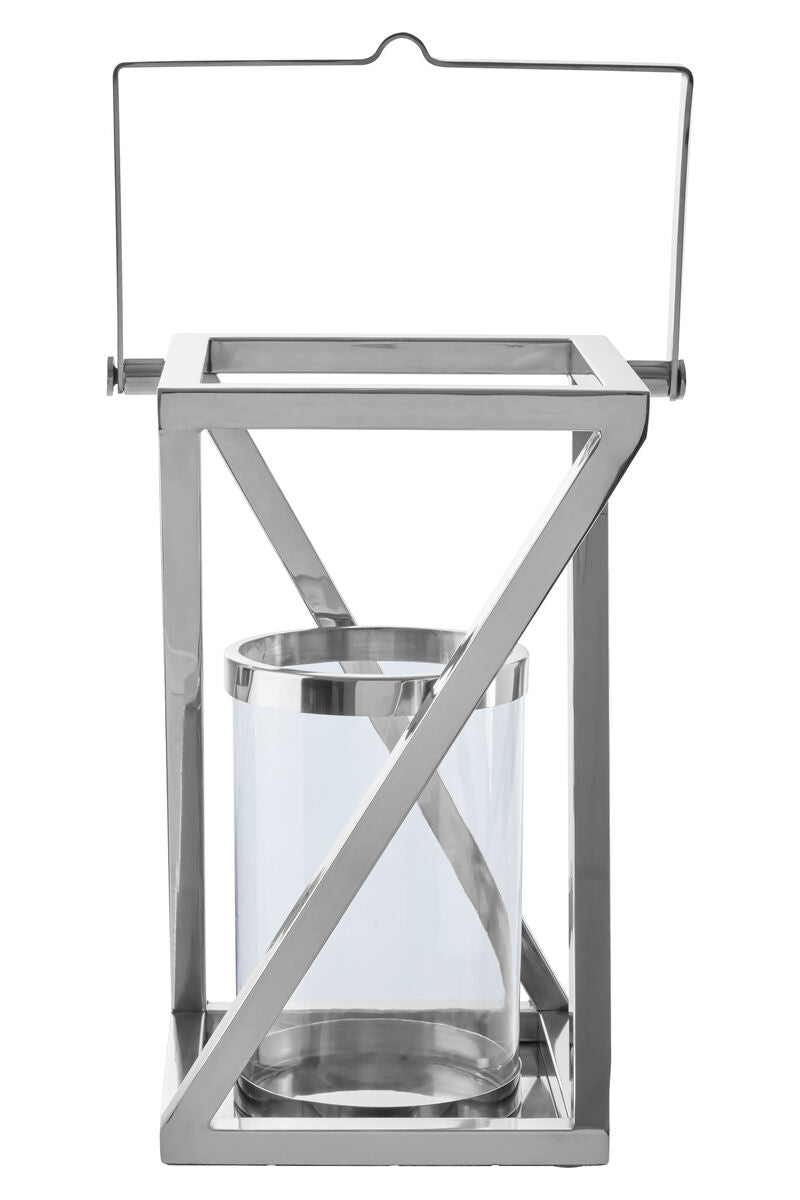 Small Silver Criss Cross Lantern