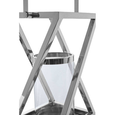 Small Silver Criss Cross Lantern