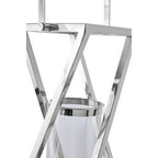 Large Silver Criss Cross Lantern