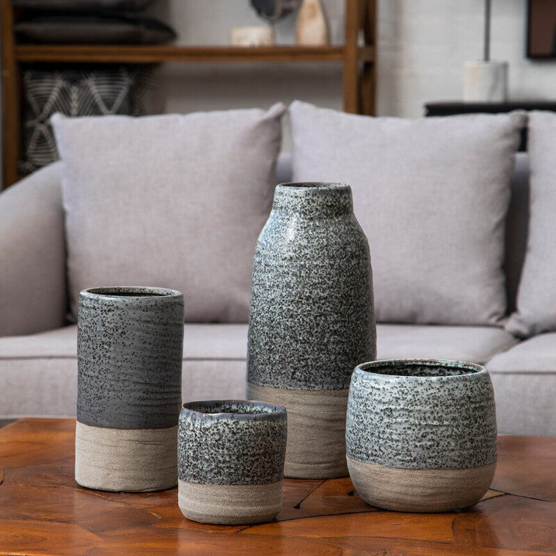 Grey Speckled Bottled Vase