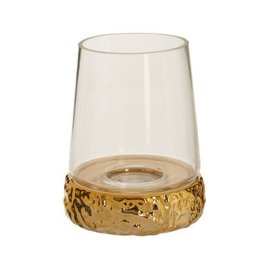 Small Gold Hurricane Candle Holder