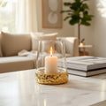Small Gold Hurricane Candle Holder