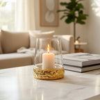 Small Gold Hurricane Candle Holder