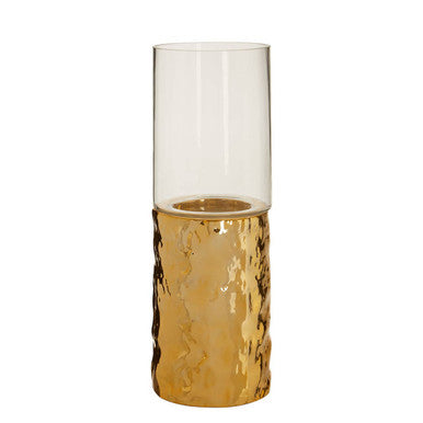 Small Pillar Gold Candle Holder