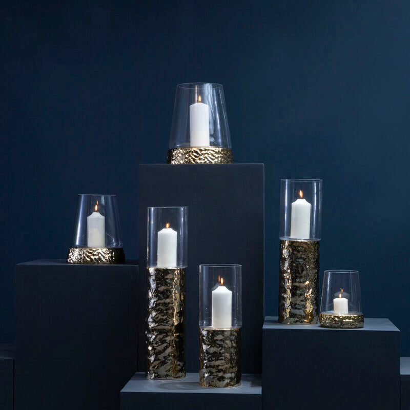Medium Pillar Gold Candle Holder