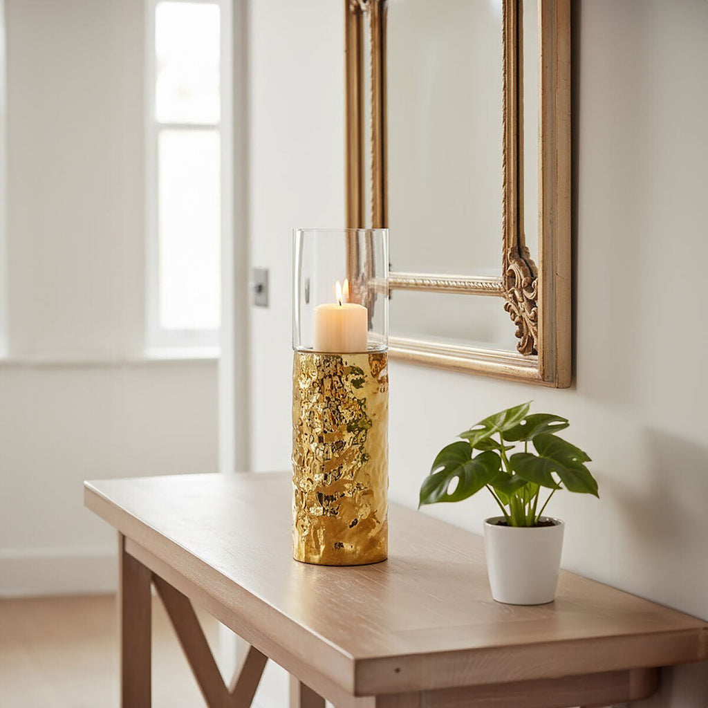 Medium Pillar Gold Candle Holder