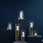 Large Pillar Gold Candle Holder