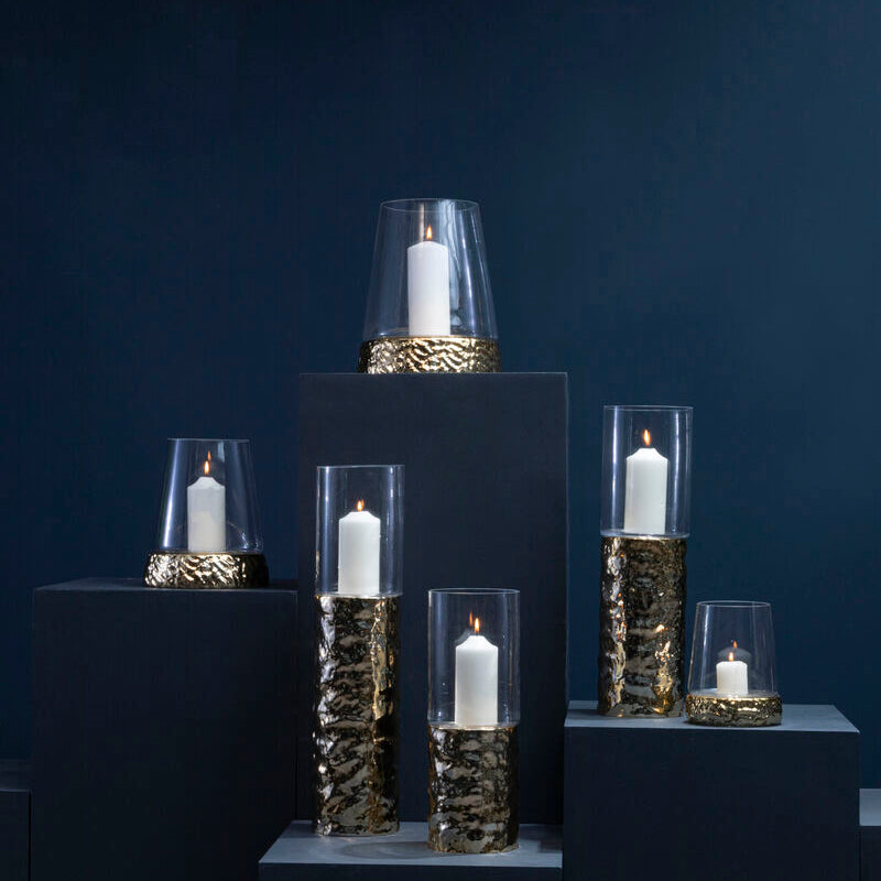 Small Pillar Gold Candle Holder