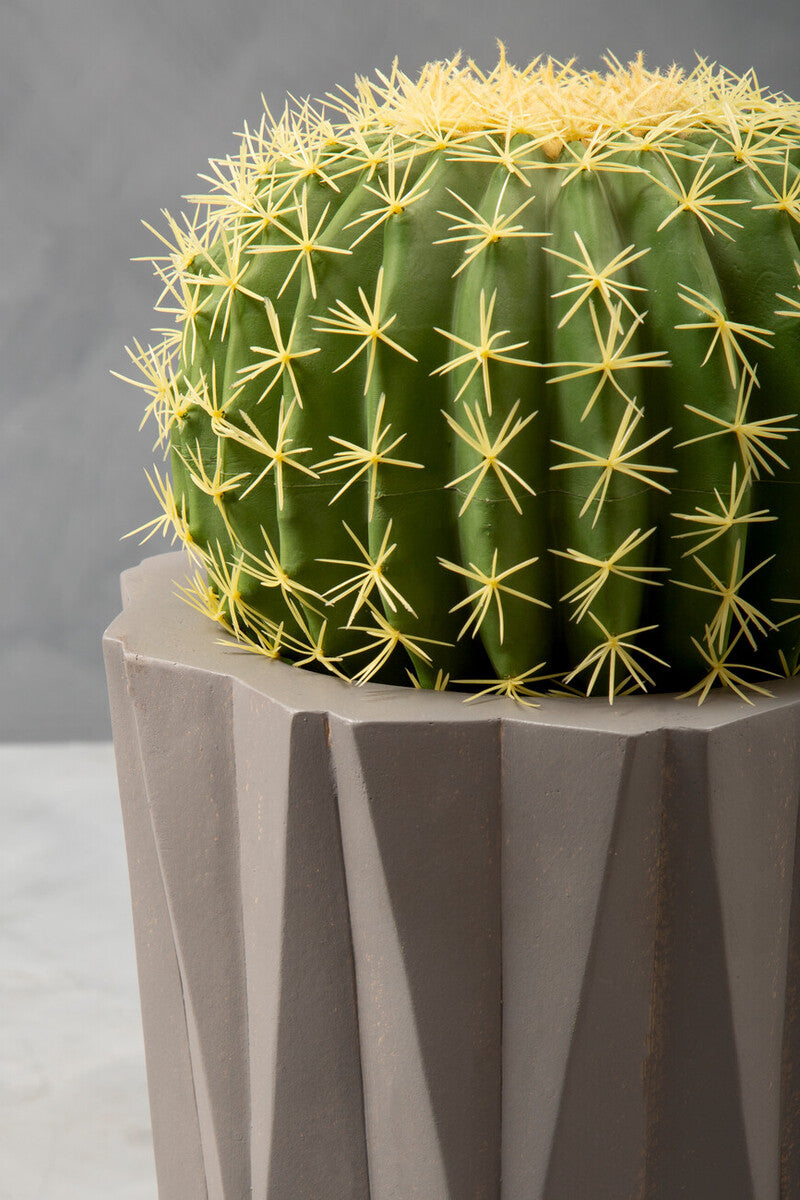 Small Grey Faceted Planter
