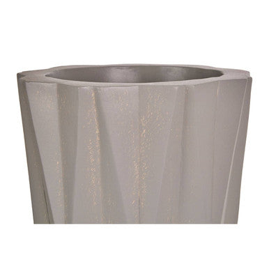 Small Grey Faceted Planter