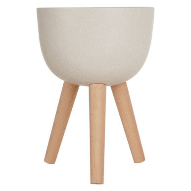 Small White Finish Rounded Planter