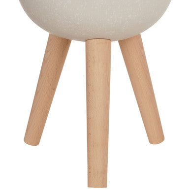 Small White Finish Rounded Planter