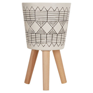 White and Black Small Planter