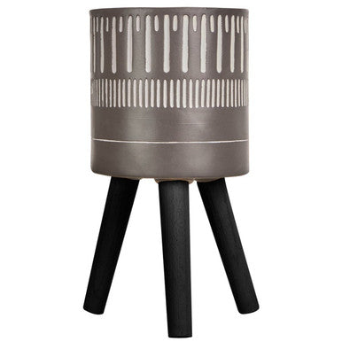 Small Black and White Finish Planter
