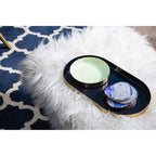Set of Two Navy and Gold Trays