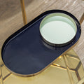 Set of Two Navy and Gold Trays