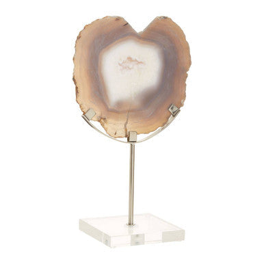 White and Silver Agate Sculpture