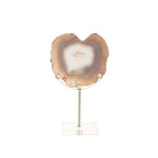White and Silver Agate Sculpture