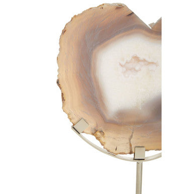 White and Silver Agate Sculpture