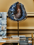 Black and Gold Agate Sculpture