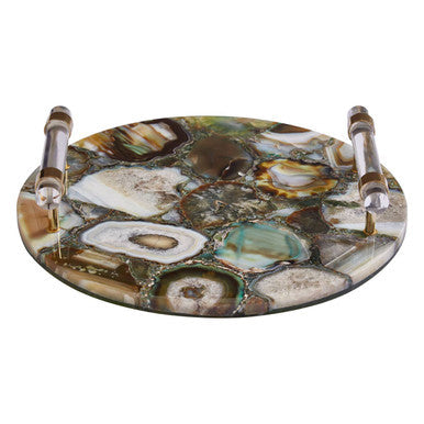 Green and Gold Agate Tray