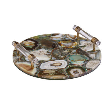 Green and Gold Agate Tray
