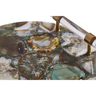 Green and Gold Agate Tray