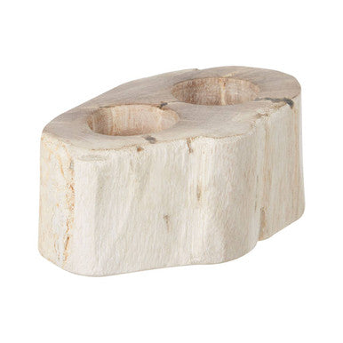 Petrified Wood Double Candle Holder
