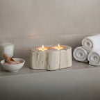 Petrified Wood Double Candle Holder