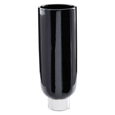 Black and Silver Small Pedestal Vase