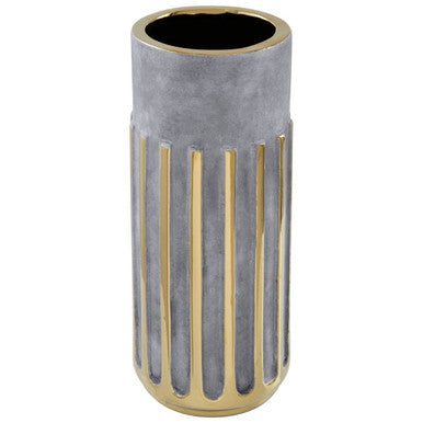 Grey and Gold Veined Small Ceramic Vase