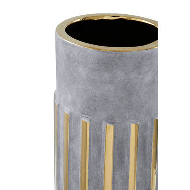 Grey and Gold Veined Small Ceramic Vase