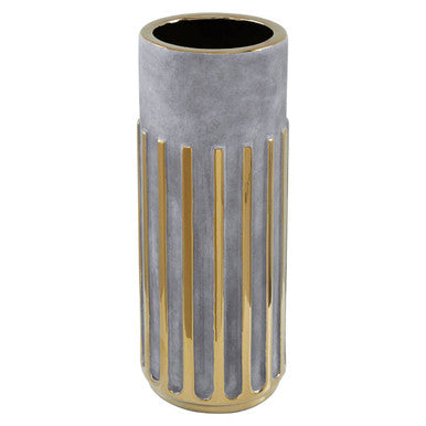 Grey and Gold Veined Large Ceramic Vase